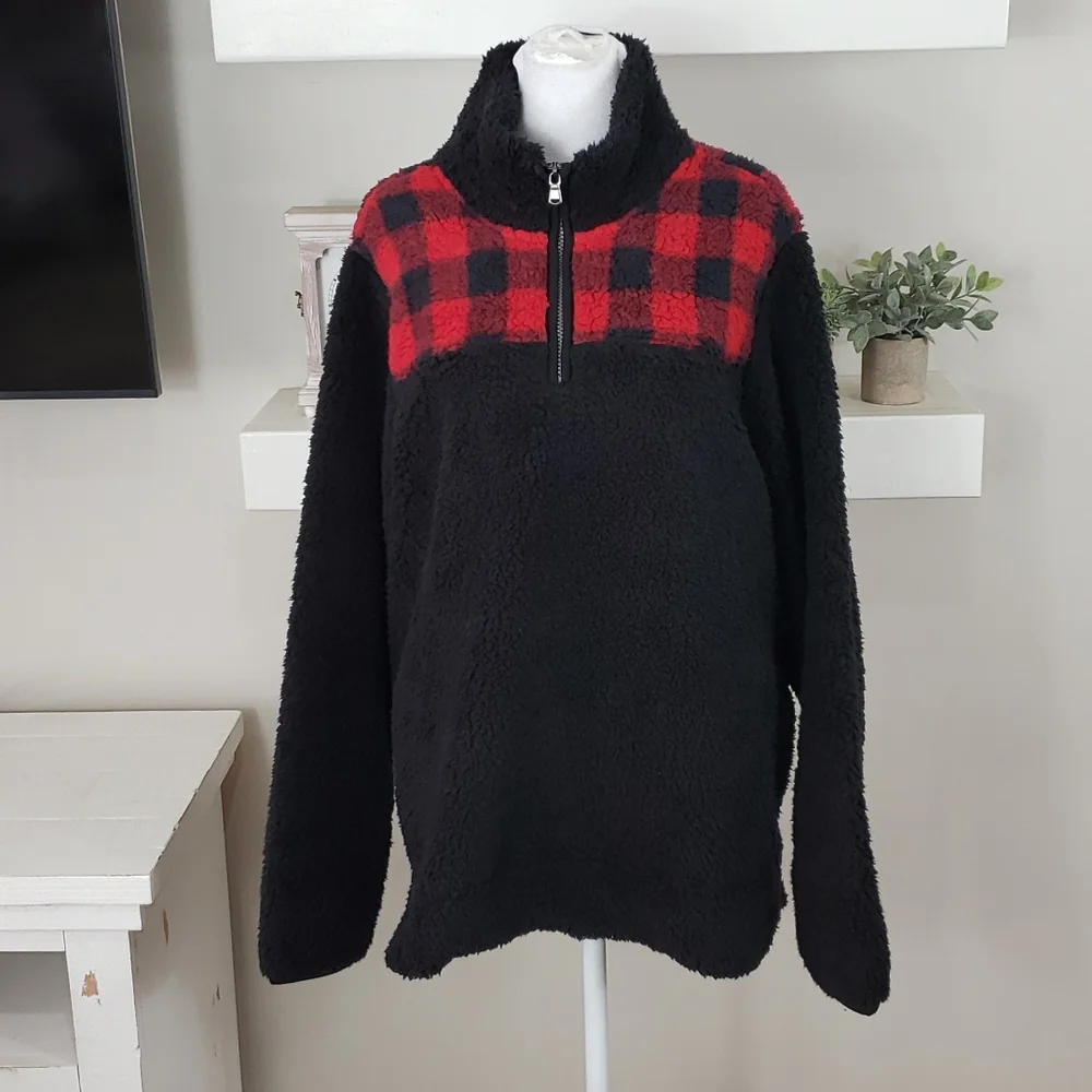Sonoma Goods For Life Super Soft Sherpa Quarter-Zip Top NWT_11